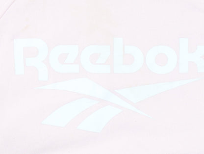 Reebok Womens Pink Crew Neck Pullover Sweatshirt Size M Casual Logo