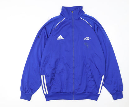 adidas Men Blue XL Track Jacket Full Zip Retro Sportswear