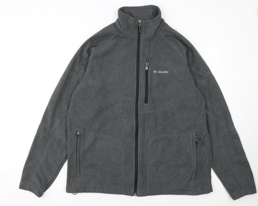 Columbia Men's Grey Fleece Full Zip Outdoor Jacket Size L