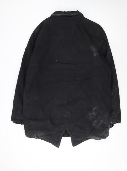 Tommy Hilfiger Men's Black Cotton Parka Coat Lined Size L