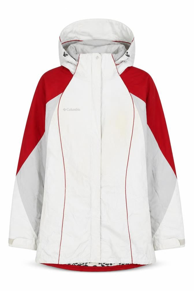 Columbia Women's White Red XL Waterproof Ski Jacket