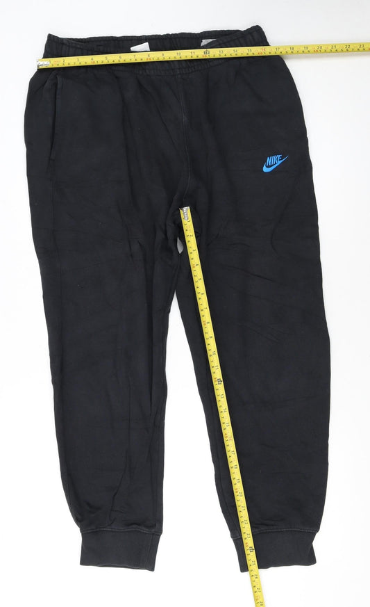Nike Men's Black Jogger Fleece Sweatpants L Regular Fit