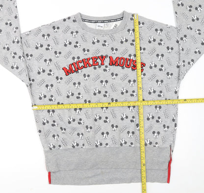Disney Women’s Grey Mickey Mouse Graphic Pullover Sweatshirt M