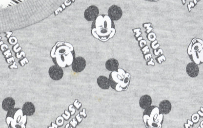 Disney Women’s Grey Mickey Mouse Graphic Pullover Sweatshirt M