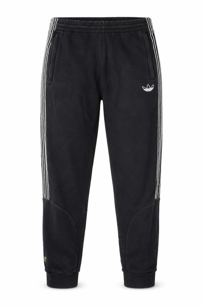 Adidas Men's Black Jogger Sweatpants M Regular Fit Striped Logo
