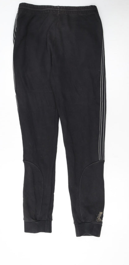 Adidas Men's Black Jogger Sweatpants M Regular Fit Striped Logo