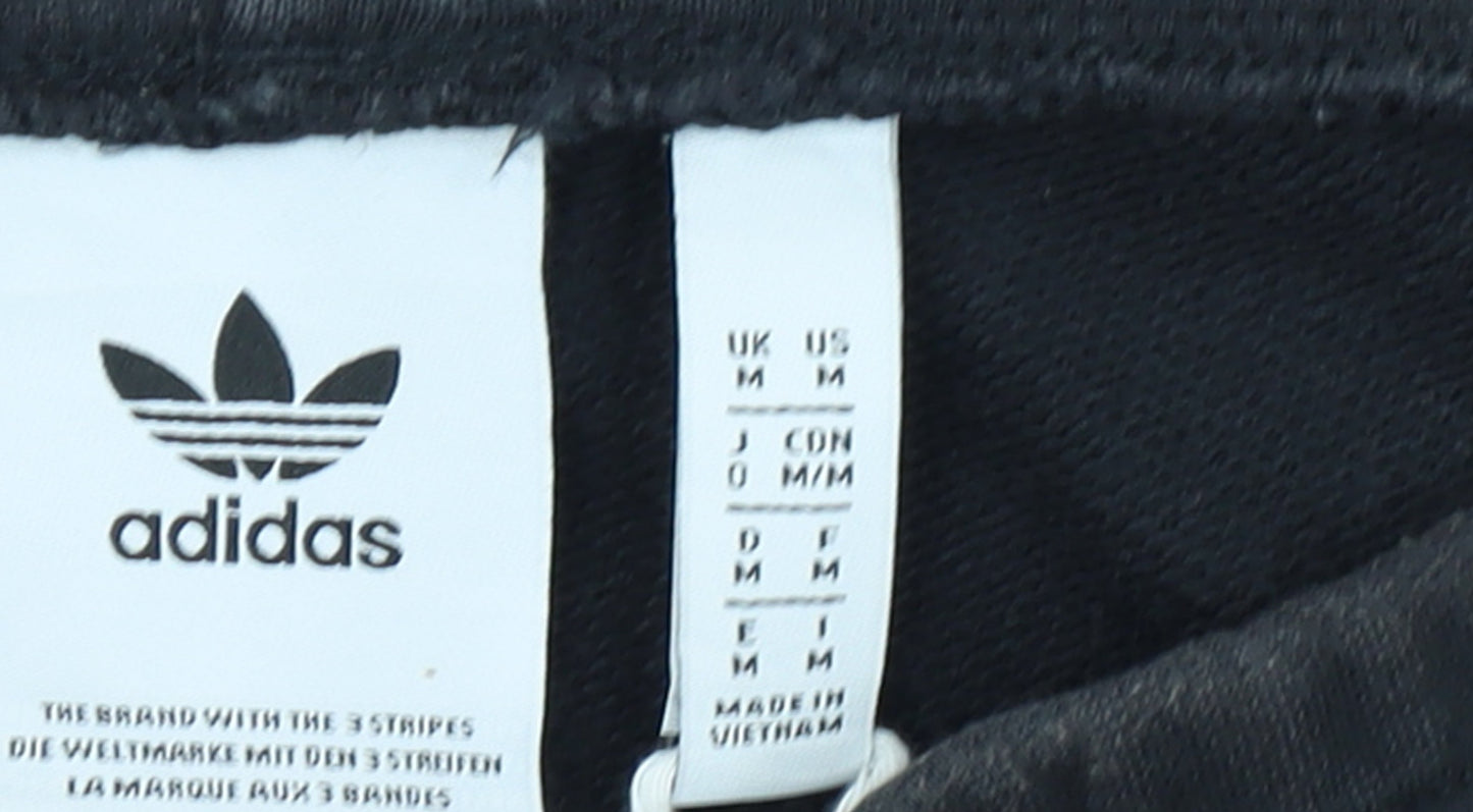 Adidas Men's Black Jogger Sweatpants M Regular Fit Striped Logo