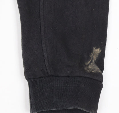 Adidas Men's Black Jogger Sweatpants M Regular Fit Striped Logo
