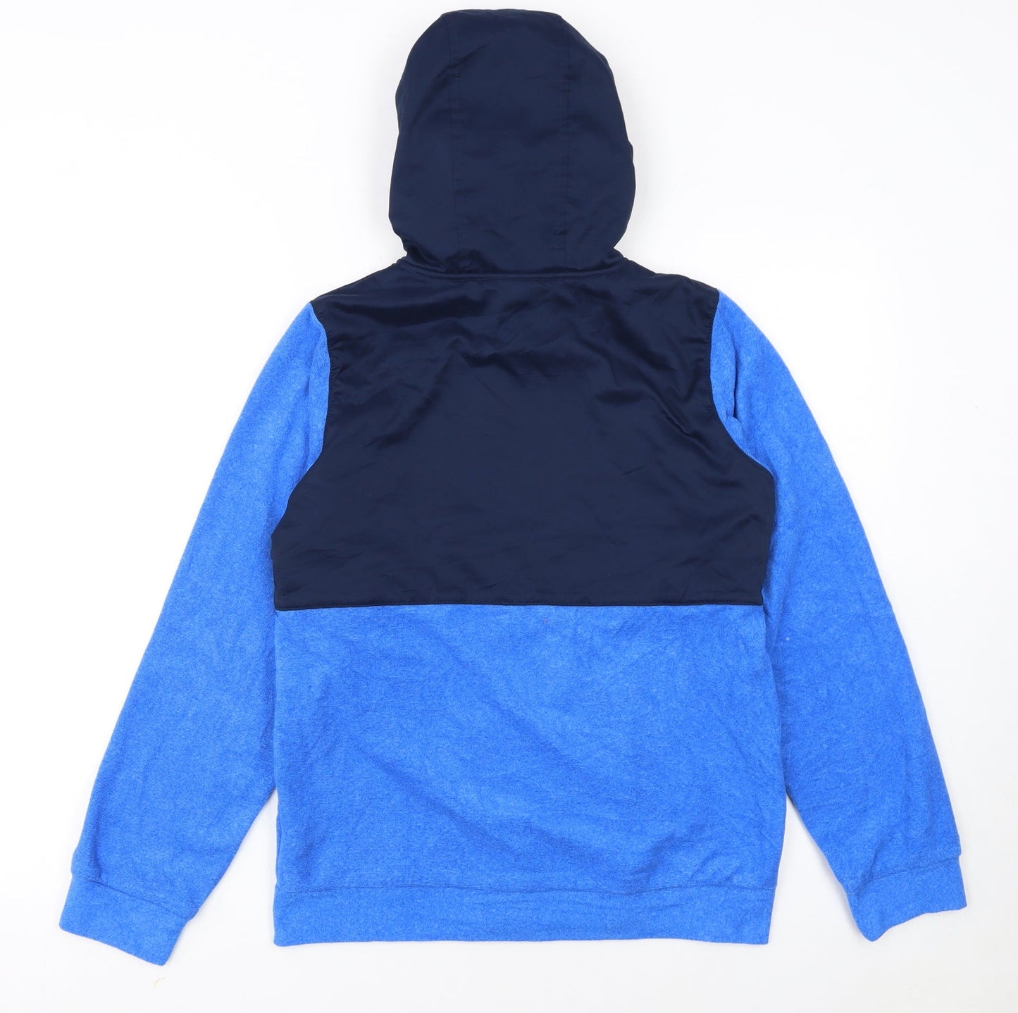 Columbia Boys Blue Colourblock Full Zip Hooded Fleece Jacket Size 14 Years