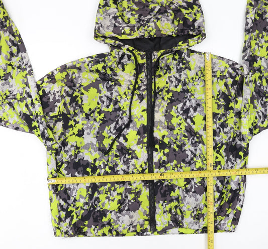New Look Sport Womens Multicoloured Camo Hooded Windbreaker Jacket L