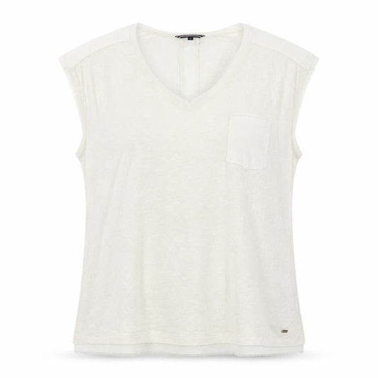 Tommy Hilfiger Women Ivory XL Sleeveless V-Neck Tank Top
