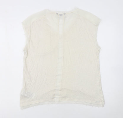 Tommy Hilfiger Women Ivory XL Sleeveless V-Neck Tank Top