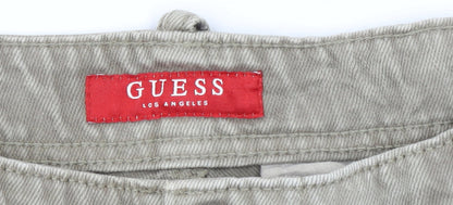 Guess Men Beige Cargo Shorts Size 33 Regular Fit Cotton Pockets