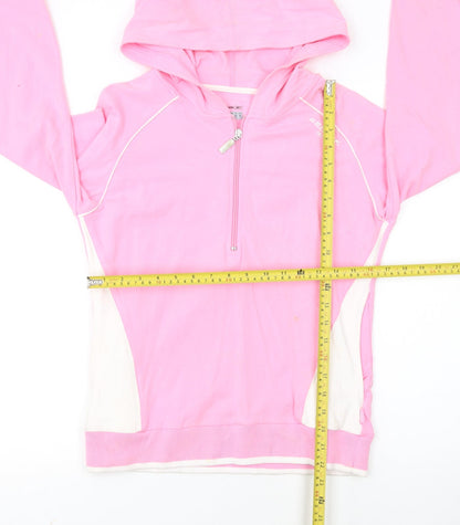 Reebok Womens Pink 1/2 Zip Hooded Sweatshirt Size 12