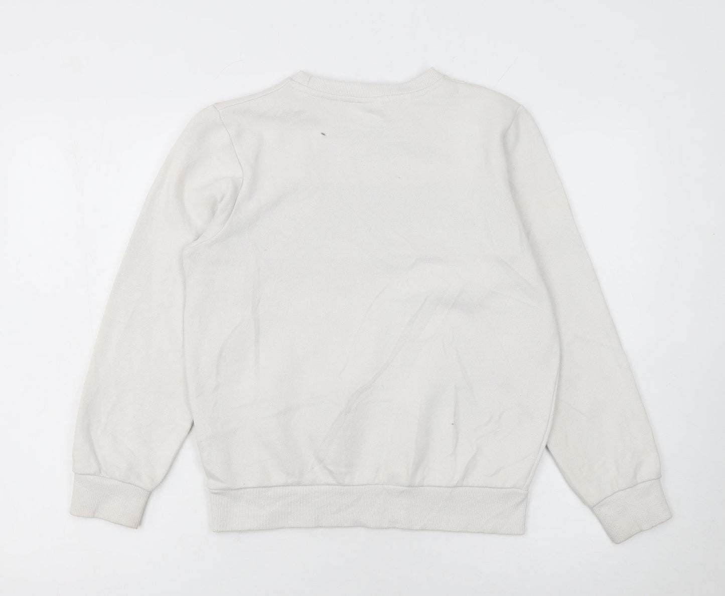 Ellesse Boys White Pullover Sweatshirt 12-13 Years Regular Fit Logo Print