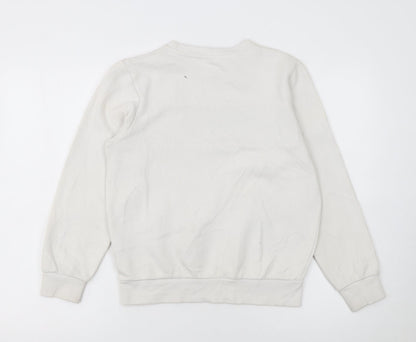 Ellesse Boys White Pullover Sweatshirt 12-13 Years Regular Fit Logo Print