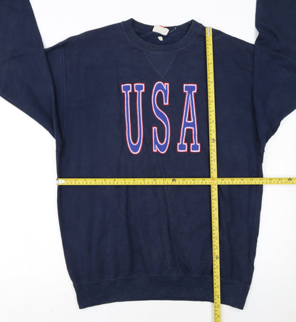 Champion USA Navy Blue Women's Large Pullover Sweatshirt