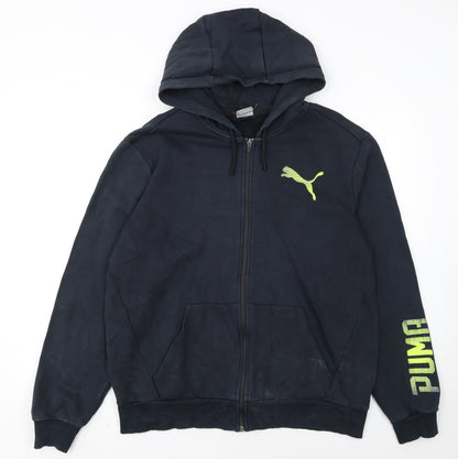Puma Men's Black Full Zip Hoodie Sweatshirt L Sportswear