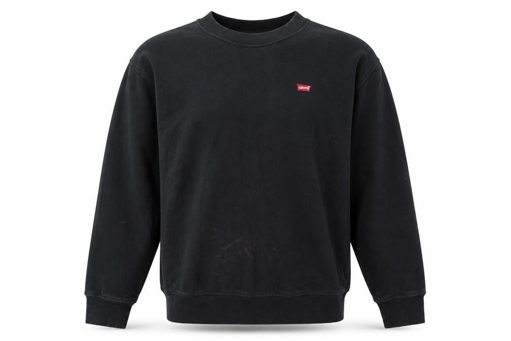 Levi’s Men’s Black Cotton Pullover Sweatshirt S Crew Neck Logo