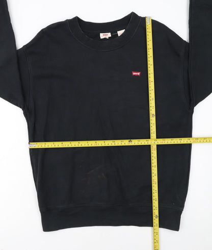 Levi’s Men’s Black Cotton Pullover Sweatshirt S Crew Neck Logo