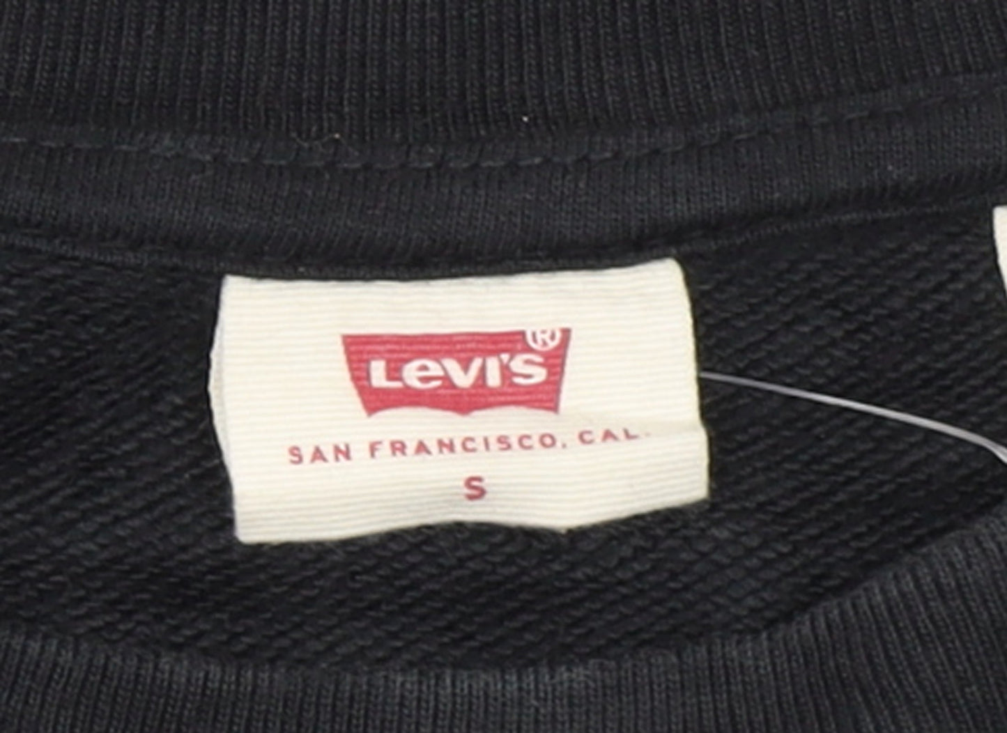 Levi’s Men’s Black Cotton Pullover Sweatshirt S Crew Neck Logo