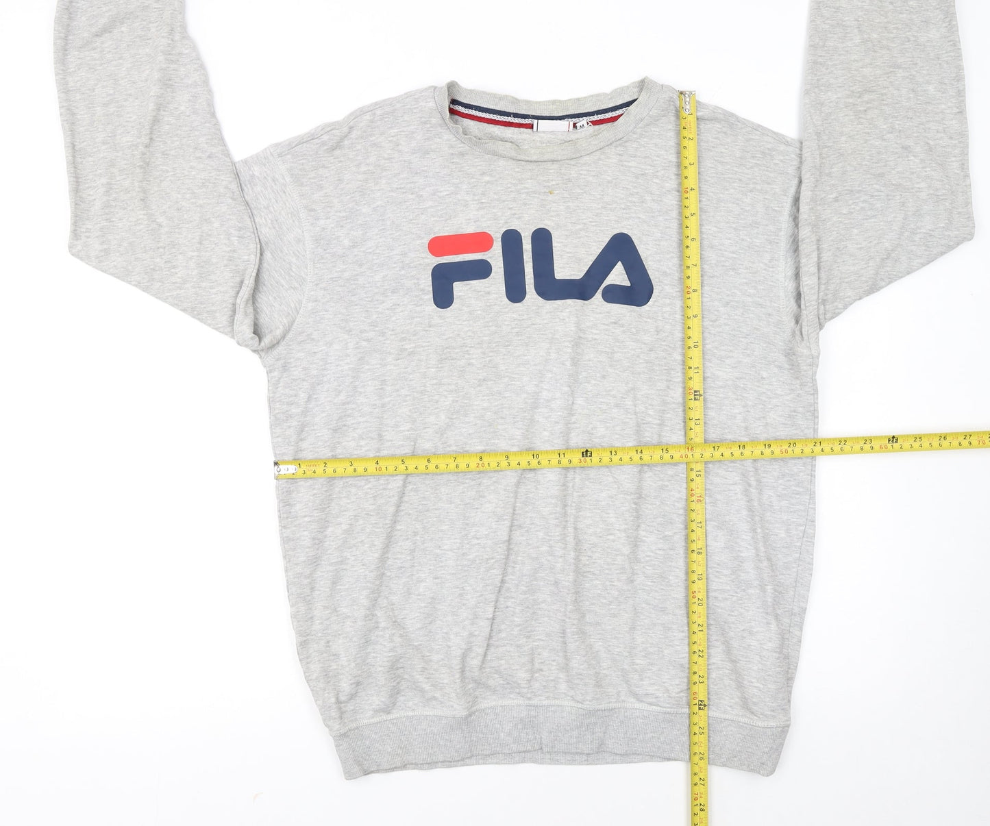 FILA Men's Grey Crew Neck Logo Sweatshirt Size M
