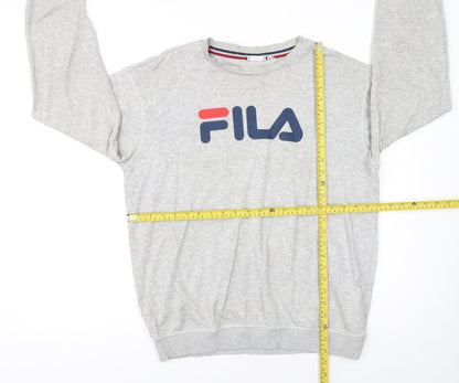FILA Men's Grey Crew Neck Logo Sweatshirt Size M