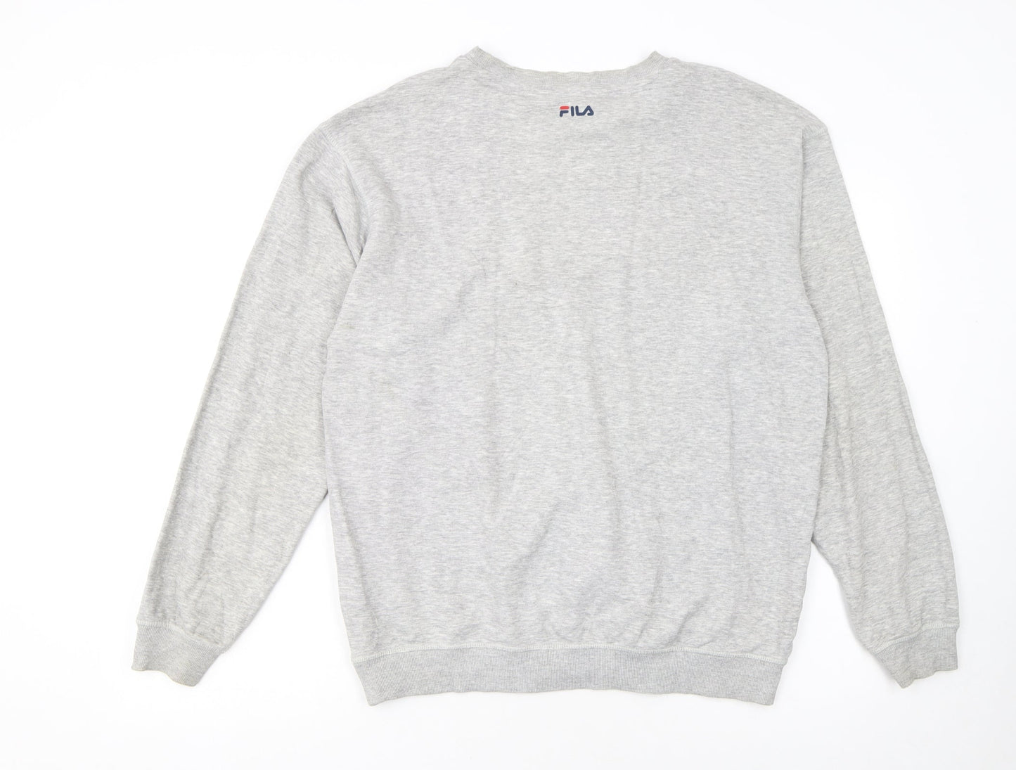 FILA Men's Grey Crew Neck Logo Sweatshirt Size M