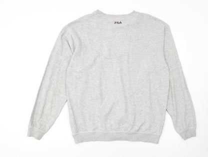 FILA Men's Grey Crew Neck Logo Sweatshirt Size M