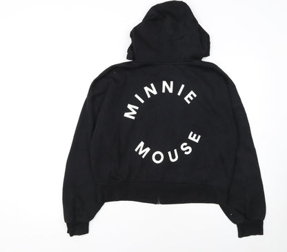 Disney Minnie Mouse Black Full Zip Hoodie Womens M 12/14