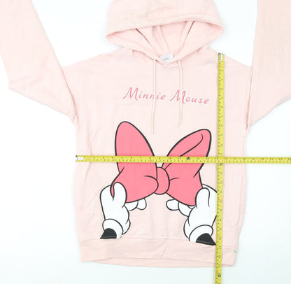 Disney Womens Minnie Mouse Pink Pullover Hoodie 2XS