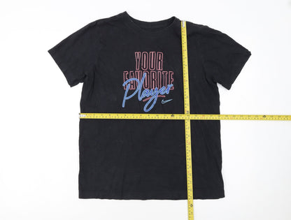 Nike Boys Black XL Graphic T-Shirt Crew Neck Short Sleeve Sports Tee