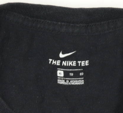 Nike Boys Black XL Graphic T-Shirt Crew Neck Short Sleeve Sports Tee