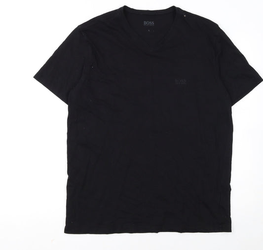Hugo Boss Men's Black V-Neck Cotton T-Shirt XL