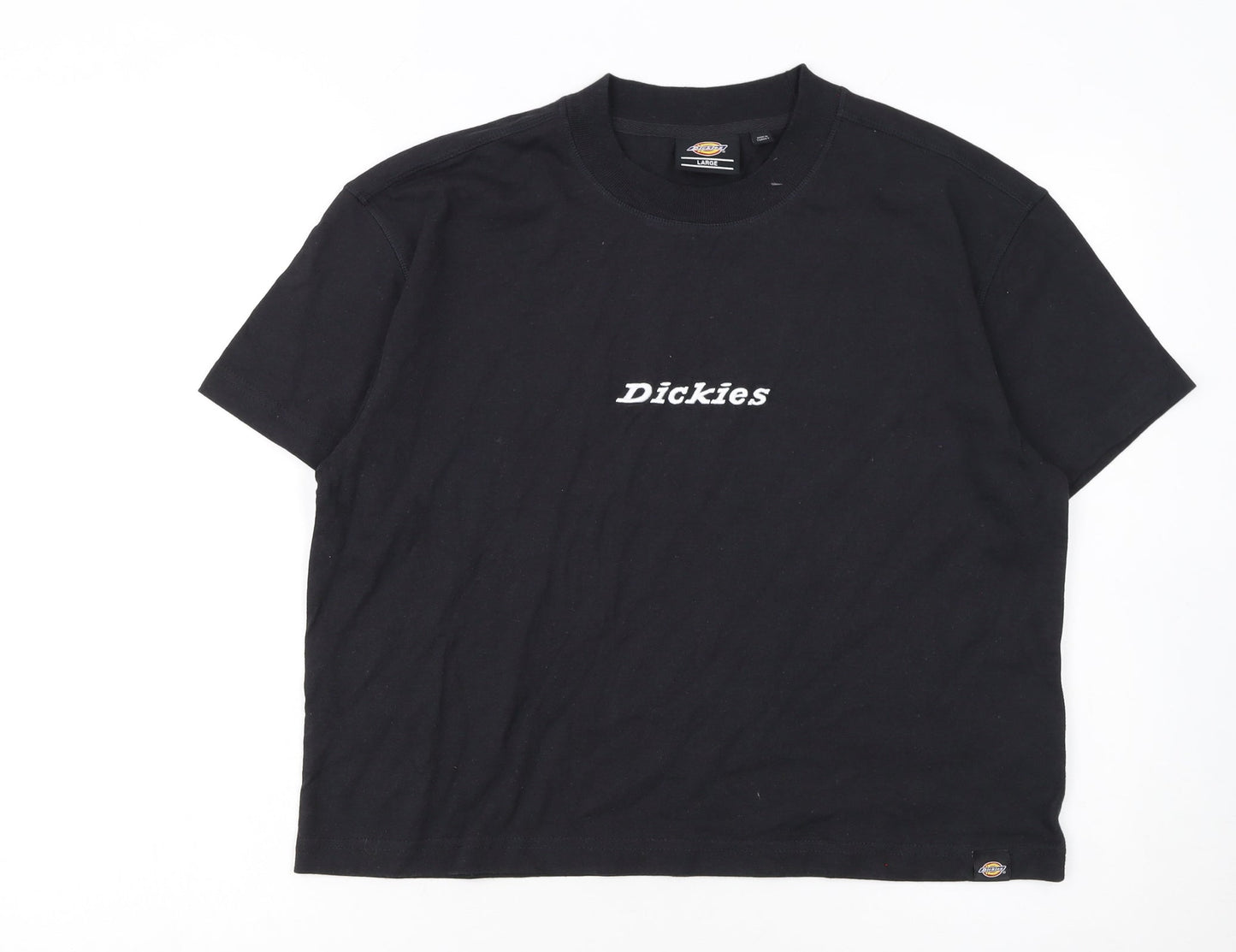 Dickies Women's Black Cotton Crew Neck T-Shirt Size L