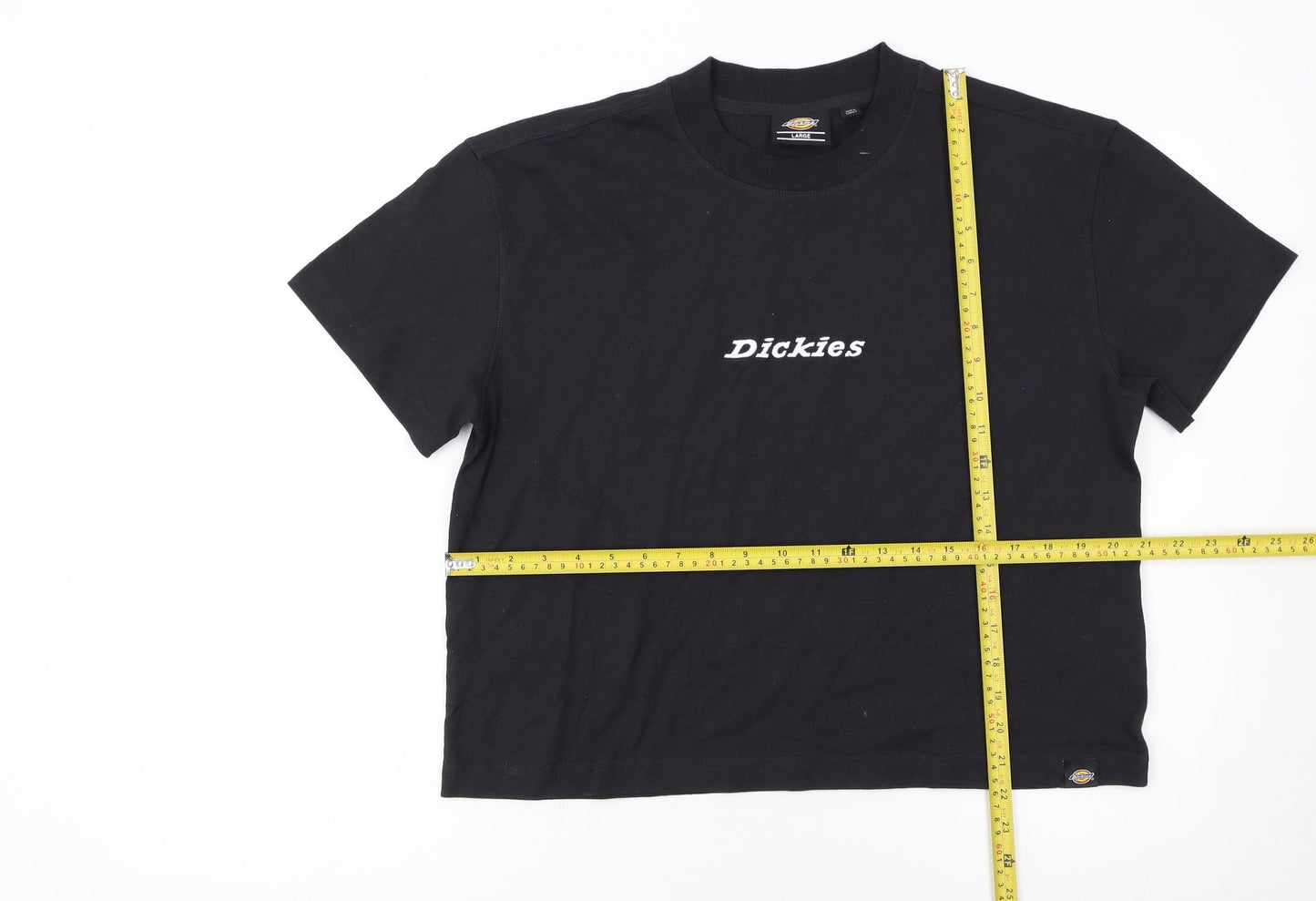 Dickies Women's Black Cotton Crew Neck T-Shirt Size L