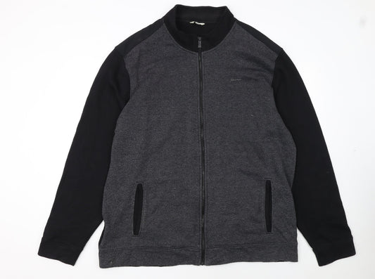 Calvin Klein Men's Black 2XL Track Jacket Full Zip Cotton Blend