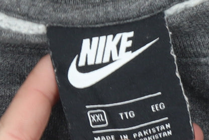 Nike Men's Grey 2XL Pullover Sweatshirt Just Do It Logo Sportswear