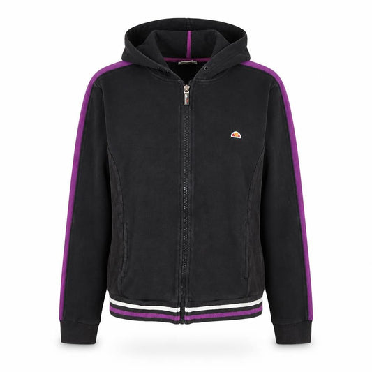 Front view of Ellesse Women Black & Purple Full Zip Hoodie, size 10, S