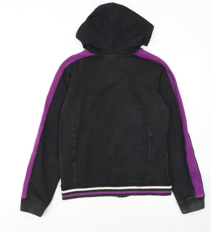 Ellesse Women Black & Purple Full Zip Hoodie Size 10 S