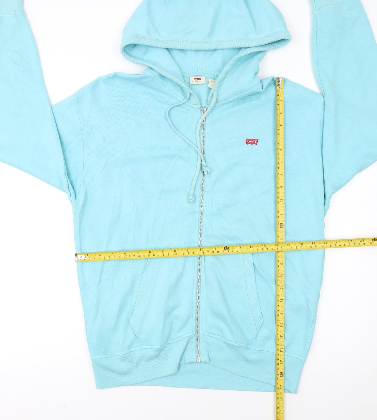 Levi's Women Blue Full Zip Hoodie XS Cotton Casual