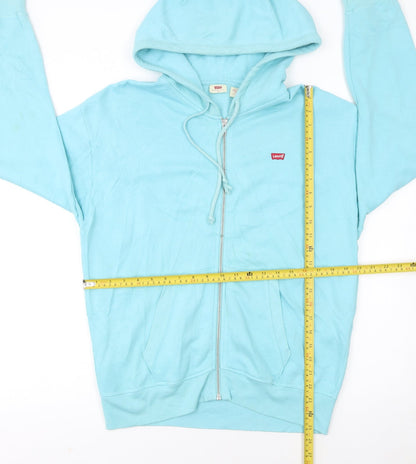 Levi's Women Blue Full Zip Hoodie XS Cotton Casual