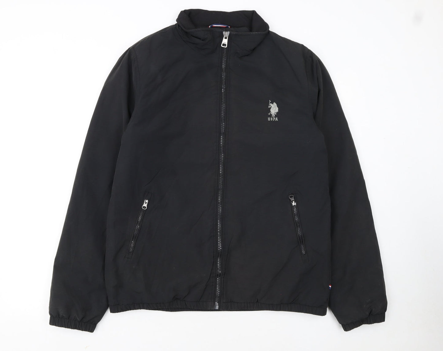 U.S. Polo Assn. Men's Black Medium Full Zip Bomber Jacket