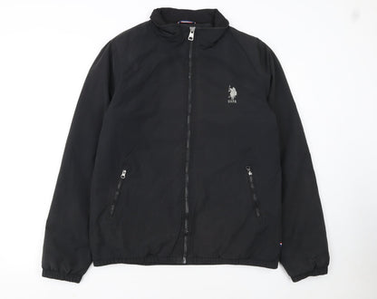 U.S. Polo Assn. Men's Black Medium Full Zip Bomber Jacket