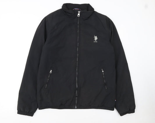 U.S. Polo Assn. Men's Black Medium Full Zip Bomber Jacket