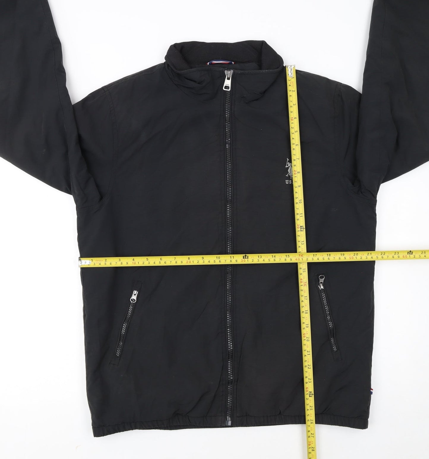 U.S. Polo Assn. Men's Black Medium Full Zip Bomber Jacket