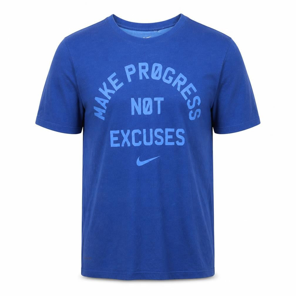 Nike Men's Blue Dri-Fit Athletic Fit Motivational Sports T-Shirt Size S