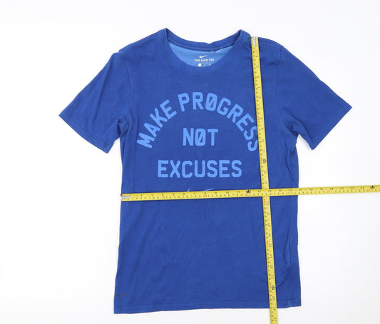 Nike Men's Blue Dri-Fit Athletic Fit Motivational Sports T-Shirt Size S