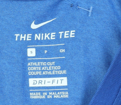 Nike Men's Blue Dri-Fit Athletic Fit Motivational Sports T-Shirt Size S