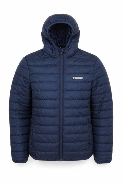 Nautica Men’s Blue Puffer Jacket S Hooded Quilted Winter Coat
